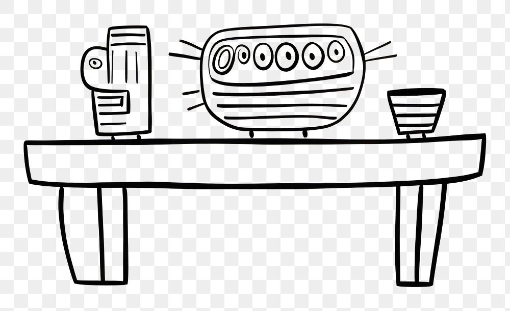 PNG Minimal illustration of coffee table drawing sketch furniture. AI generated Image by rawpixel.