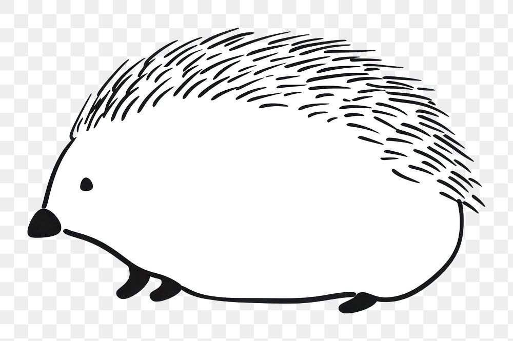 Minimal illustration of hedgehog porcupine drawing animal. AI generated Image by rawpixel.