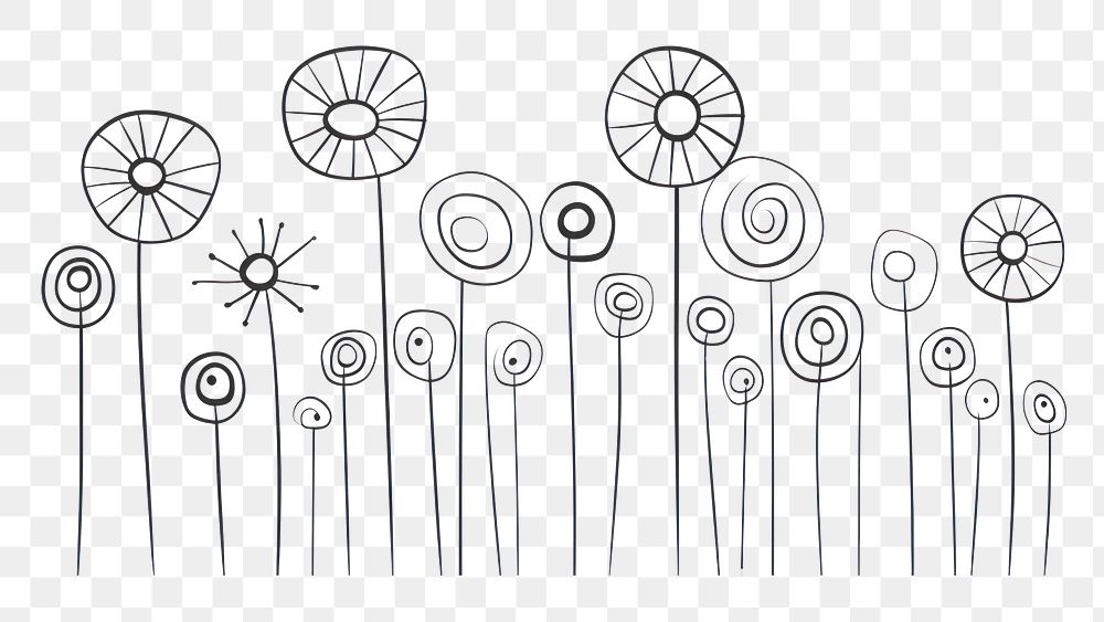 PNG Minimal illustration of flowers drawing sketch doodle. AI generated Image by rawpixel.