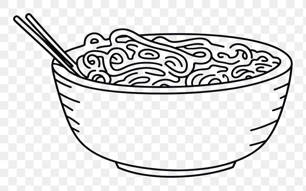 PNG Minimal illustration of noodle drawing sketch food. AI generated Image by rawpixel.