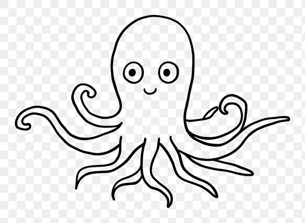 PNG Minimal illustration of octopus drawing sketch doodle. AI generated Image by rawpixel.