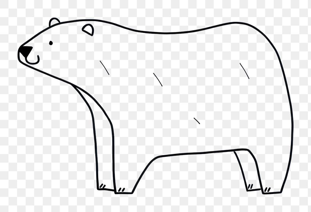 PNG Minimal illustration of polar bear drawing sketch mammal. AI generated Image by rawpixel.