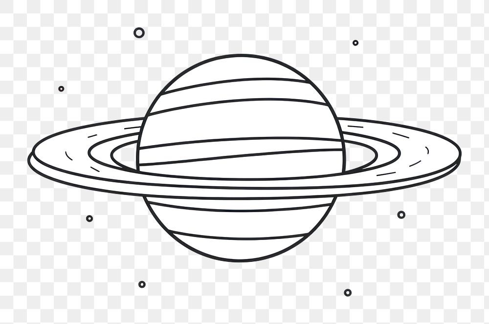 Minimal illustration of saturn drawing sketch space. AI generated Image by rawpixel.