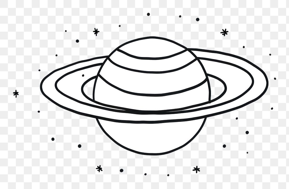 Minimal illustration of saturn astronomy drawing sketch. AI generated Image by rawpixel.