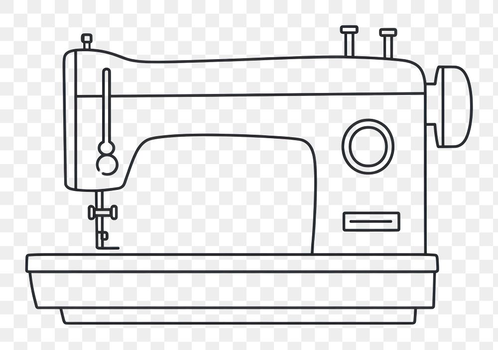 PNG Minimal illustration of sewing machine drawing sketch white. AI generated Image by rawpixel.