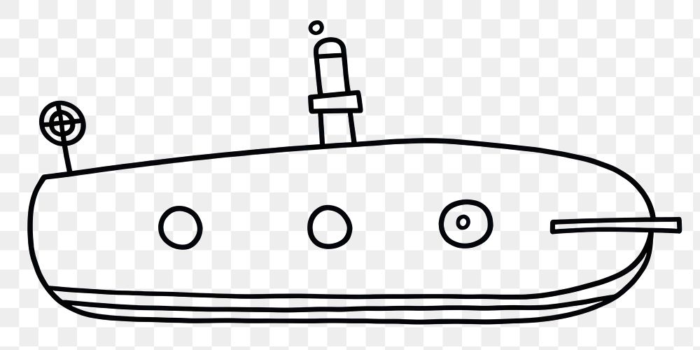 PNG Minimal illustration of submarine vehicle drawing sketch. AI generated Image by rawpixel.