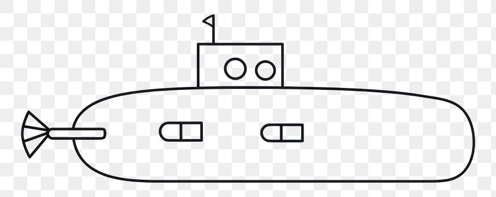 PNG Minimal illustration of submarine drawing sketch line. AI generated Image by rawpixel.