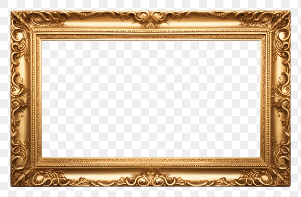 PNG Gold vintage classic frame mockup backgrounds photo white background