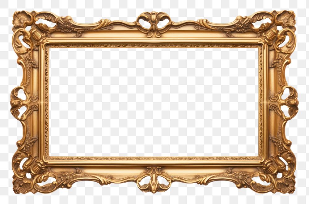 PNG Gold vintage classic frame mockup white background architecture rectangle. AI generated Image by rawpixel.