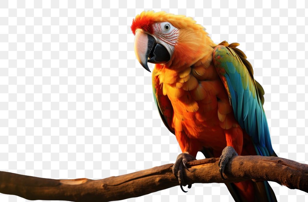 PNG Parrot animal branch beak. AI generated Image by rawpixel.