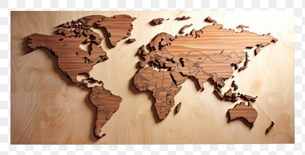 PNG World map wood table architecture. AI generated Image by rawpixel.