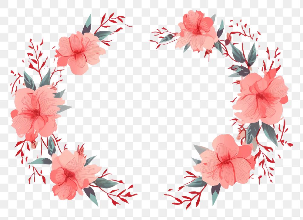PNG Chinese seamless vintage flower wreath pattern plant art. AI generated Image by rawpixel.