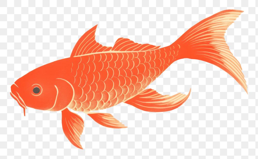 PNG Japanese vintage koi fish goldfish animal art. AI generated Image by rawpixel.