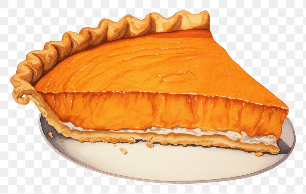 PNG Pumpkin pie dessert pastry food. AI generated Image by rawpixel.