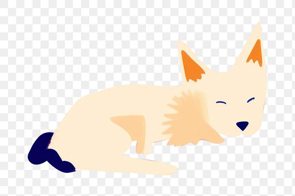 PNG Sleep dog cartoon animal mammal. AI generated Image by rawpixel.