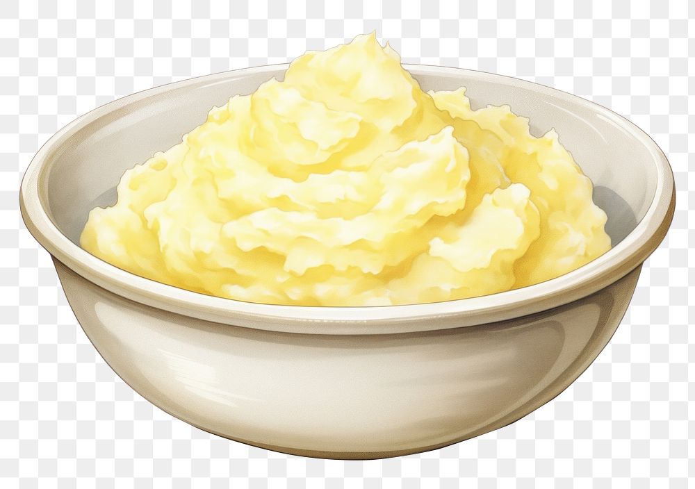 PNG Food white background mashed potato breakfast. AI generated Image by rawpixel.