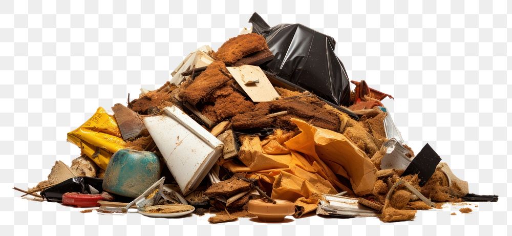 PNG Trash garbage white background unhygienic. AI generated Image by rawpixel.