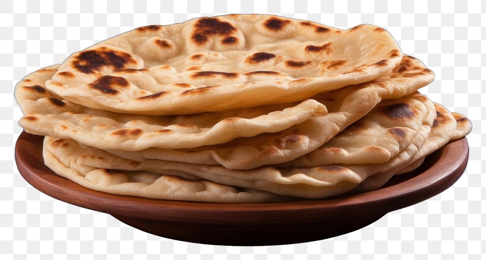 PNG Roti food bread plate. AI generated Image by rawpixel.