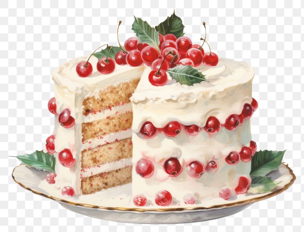 PNG Christmas cake dessert fruit cream