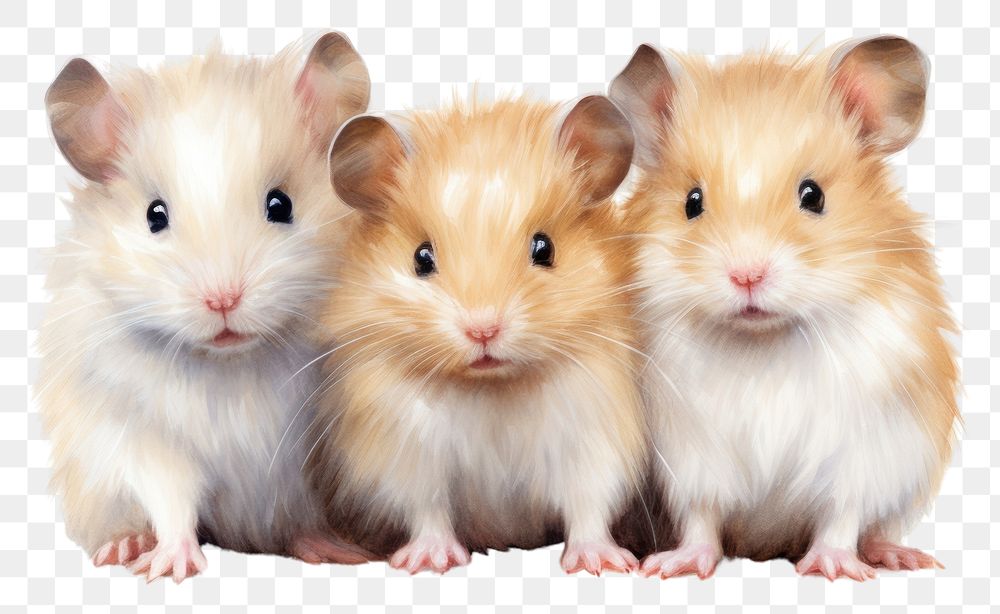 PNG Hamster Winter White three friends hamster rodent mammal. AI generated Image by rawpixel.
