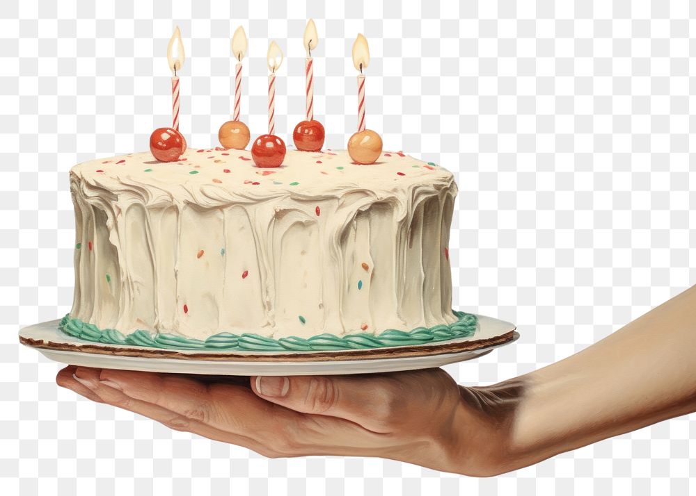 PNG Hands hold birthday cake dessert food anniversary