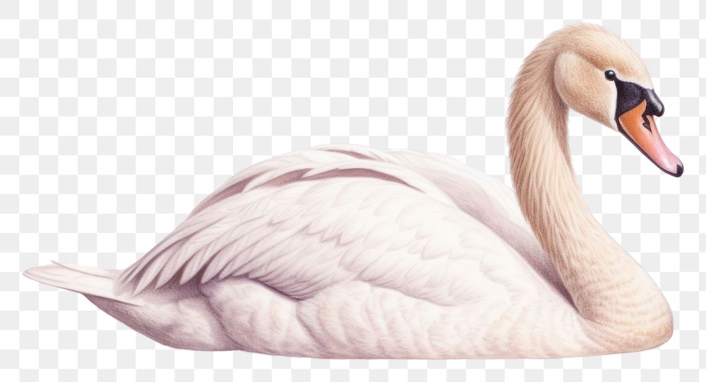 PNG Swan drawing animal white. AI generated Image by rawpixel.