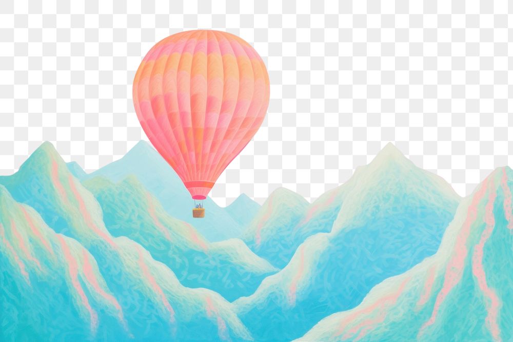 PNG Balloon backgrounds mountain aircraft. AI generated Image by rawpixel.