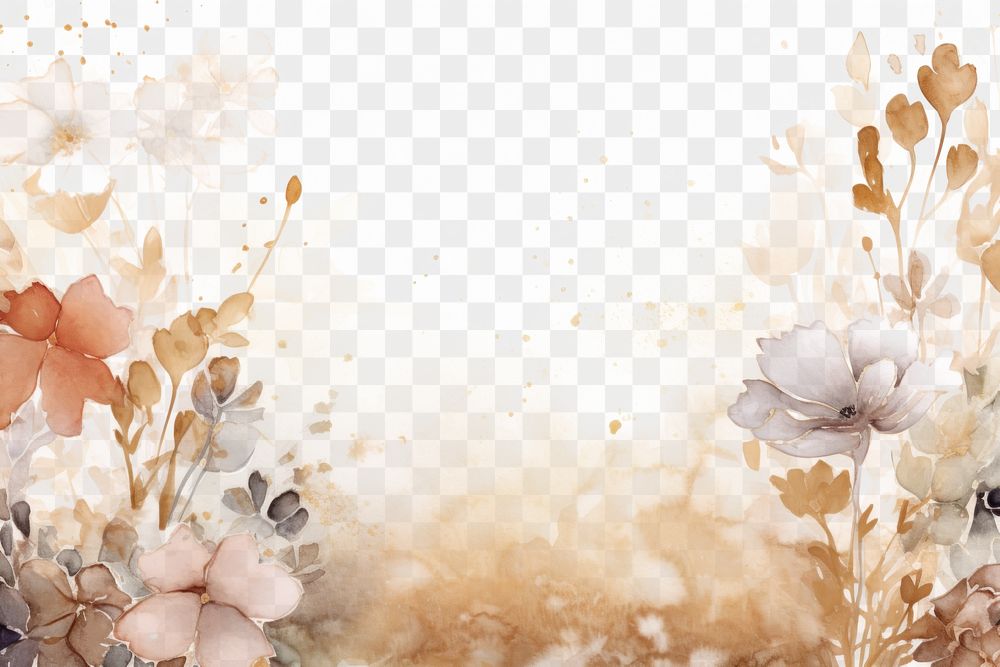 PNG  Flower borders backgrounds painting pattern. AI generated Image by rawpixel.