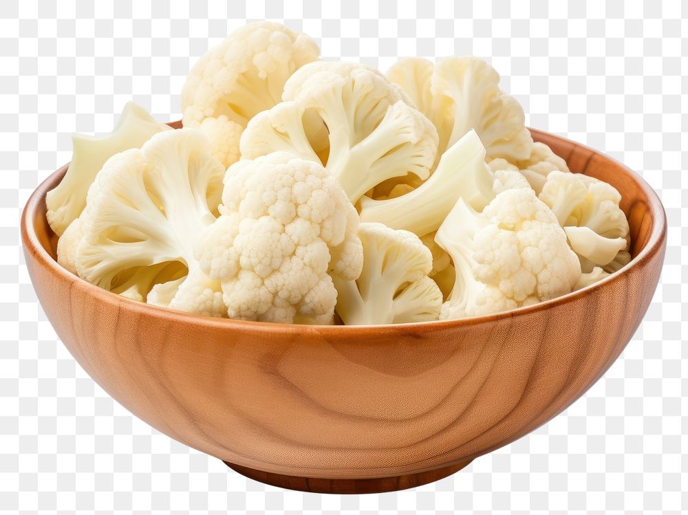 PNG Pieces of cauliflower bowl vegetable white. 