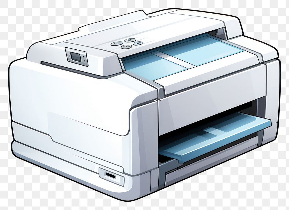 PNG  Printer white background photocopier electronics. AI generated Image by rawpixel.
