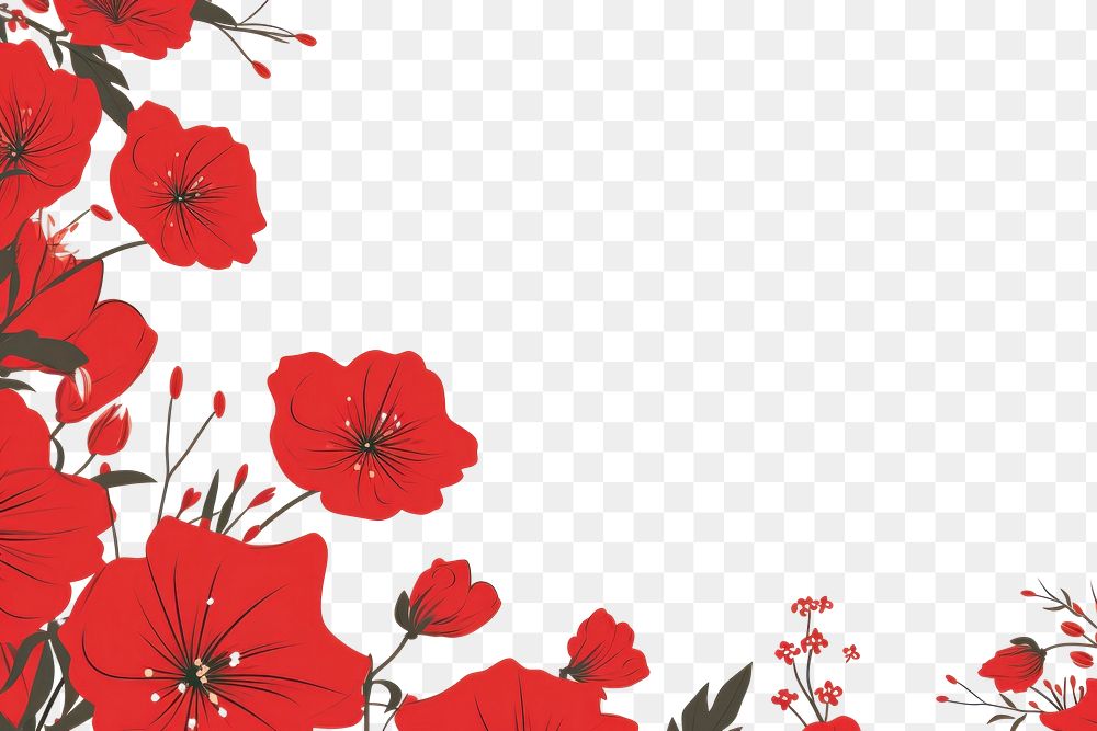 PNG Red flowers backgrounds hibiscus pattern. AI generated Image by rawpixel.