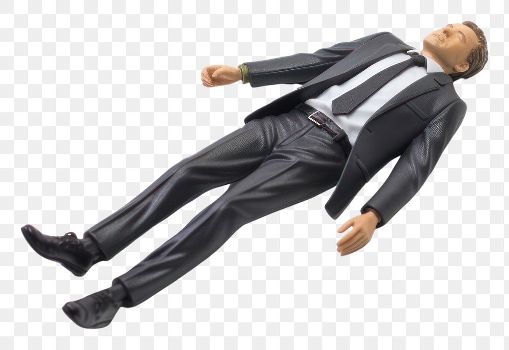 PNG Man in suit sleeping adult toy white background. AI generated Image by rawpixel.