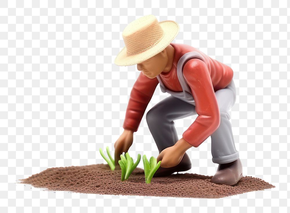 PNG Farmer planting crops gardening outdoors nature. AI generated Image by rawpixel.