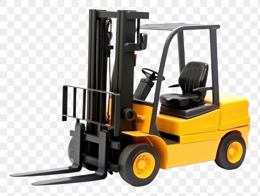 PNG Forklift white background delivering equipment. AI generated Image by rawpixel.
