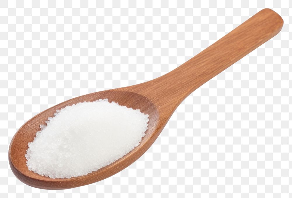 PNG Salt in wooden spoon white white background silverware. AI generated Image by rawpixel.