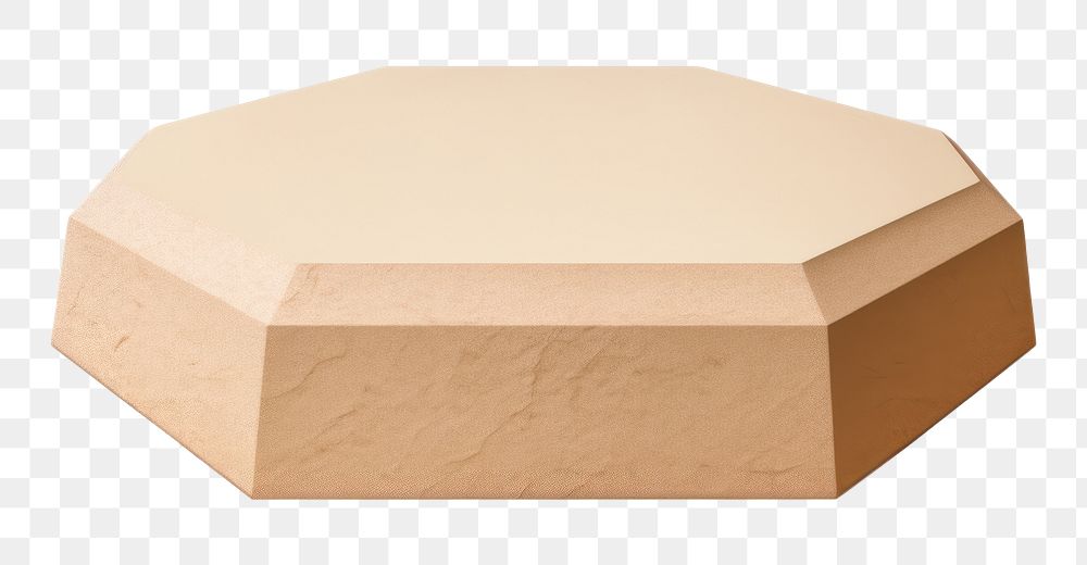 PNG Hexagon sand stone box white background simplicity. AI generated Image by rawpixel.