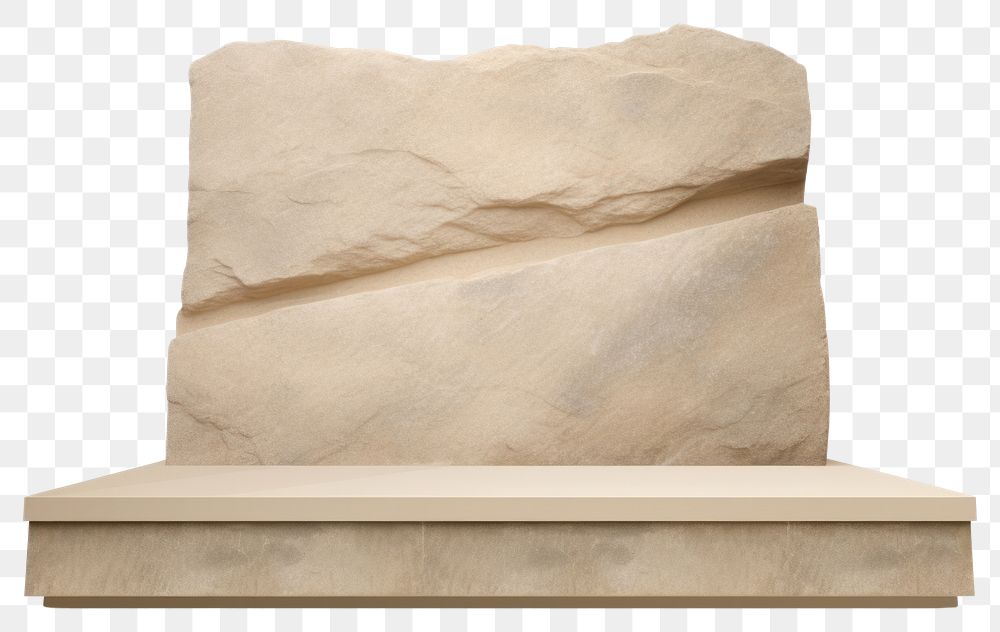 PNG Stone white background simplicity sculpture. AI generated Image by rawpixel.