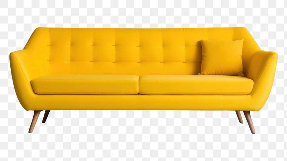 PNG Cute sofa furniture yellow wall. AI generated Image by rawpixel.