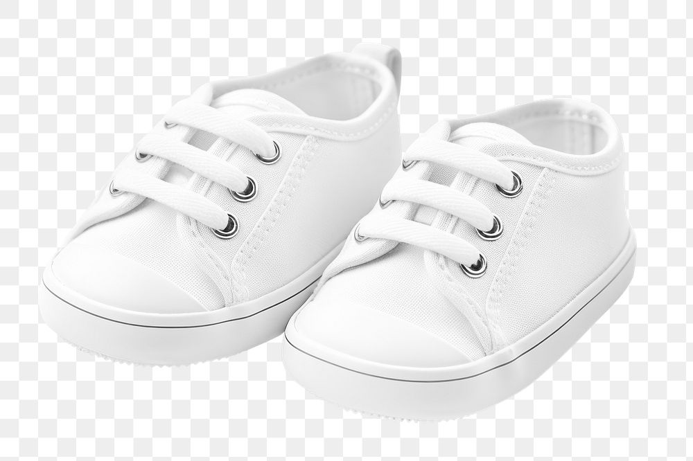 PNG baby's white sneakers, transparent background