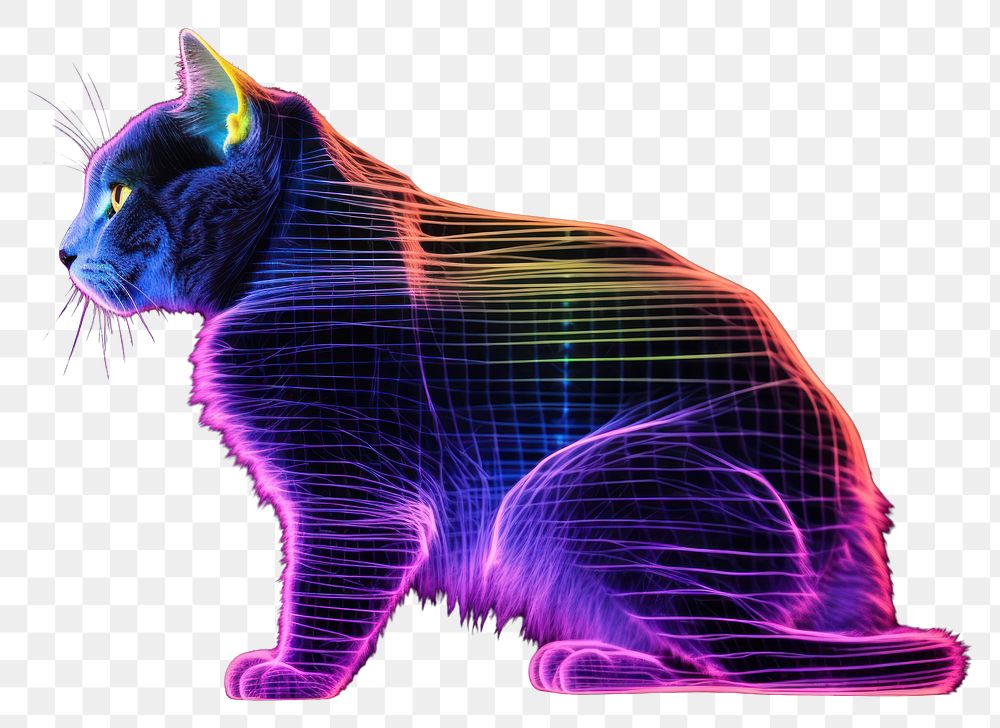 PNG Cat animal mammal purple. AI generated Image by rawpixel.