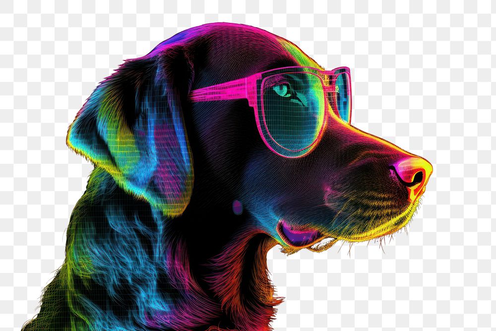 PNG Dog glasses animal mammal. AI generated Image by rawpixel.