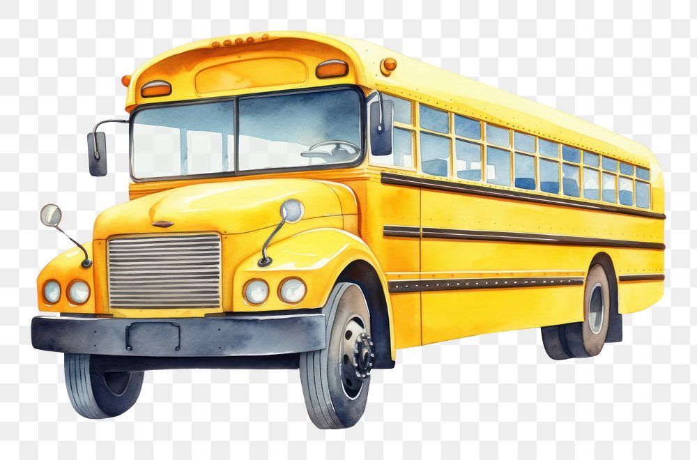 PNG School bus vehicle white background transportation. AI generated Image by rawpixel.