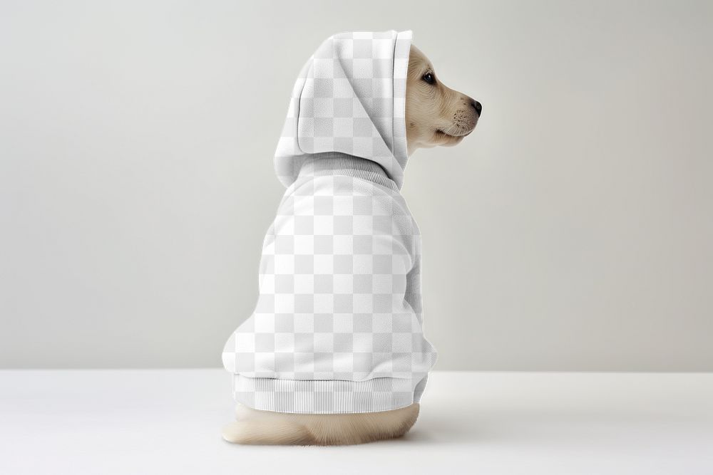 Dog's hoodie png mockup, transparent design