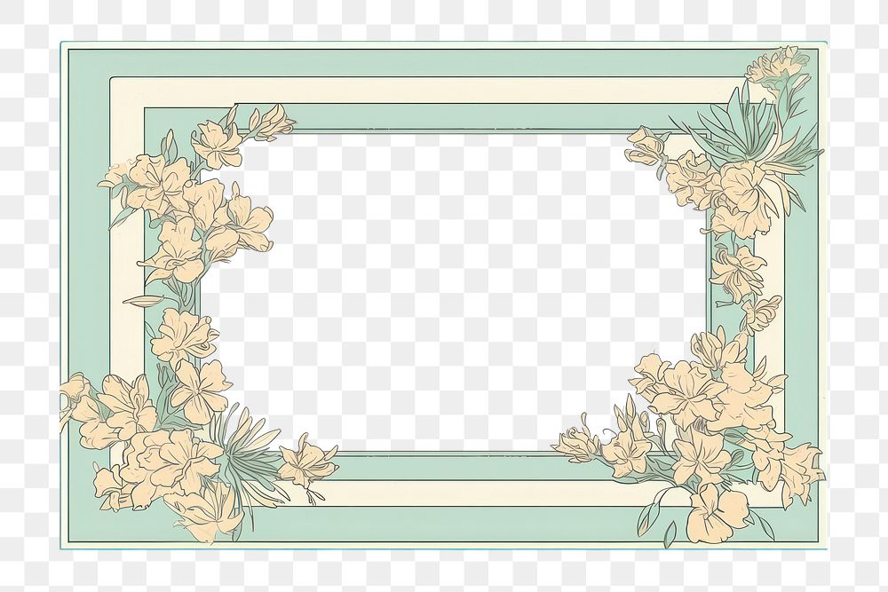 PNG Azalea flower art pattern frame