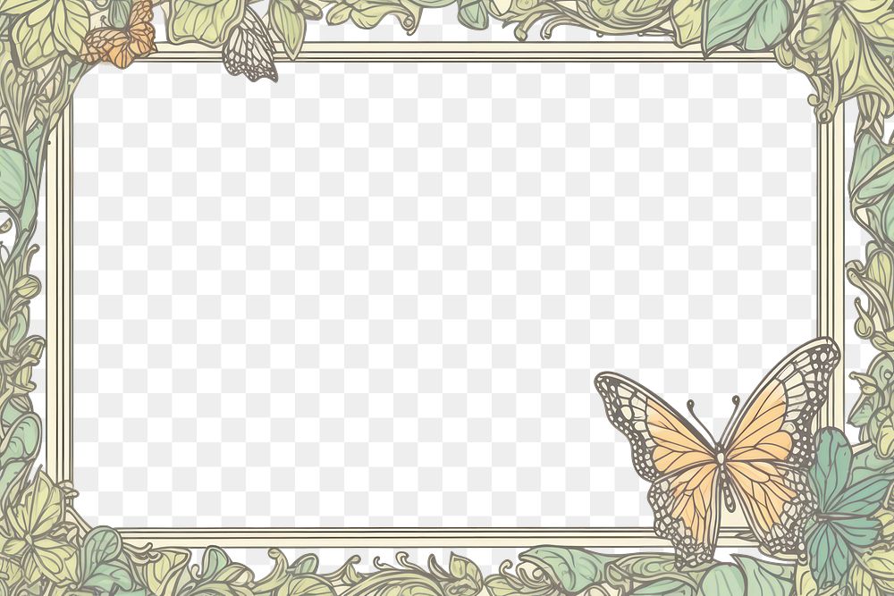 PNG Decorative butterfly frame backgrounds art invertebrate. AI generated Image by rawpixel.
