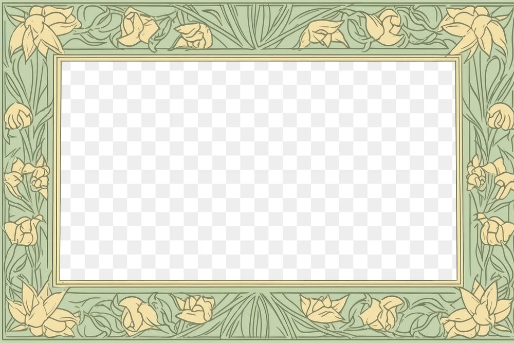 PNG Decorative daffodil frame backgrounds blackboard rectangle. AI generated Image by rawpixel.