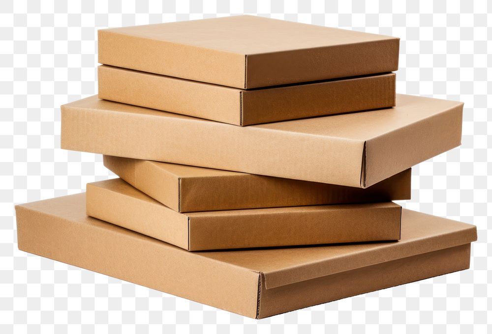 PNG Pile card board boxes cardboard carton white background. AI generated Image by rawpixel.