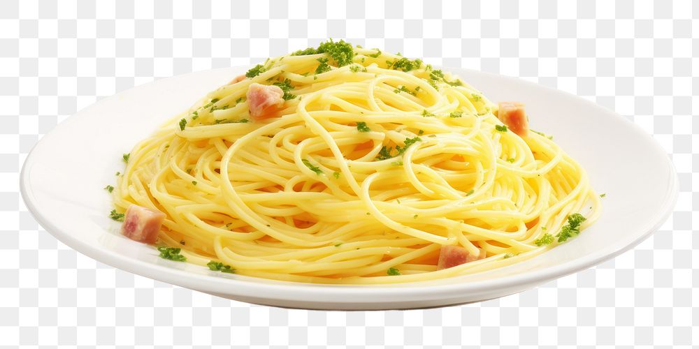PNG Plates of Pasta Carbonara pasta spaghetti carbonara. AI generated Image by rawpixel.