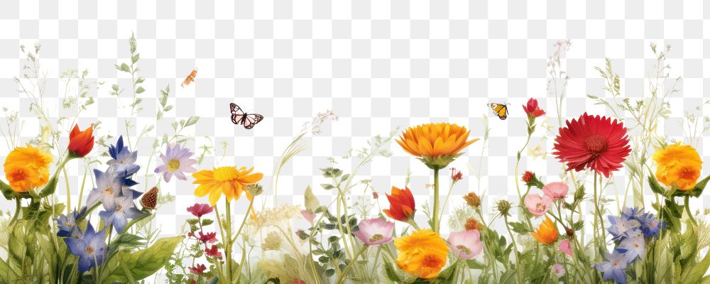 PNG  Summer border backgrounds outdoors flower. AI generated Image by rawpixel.