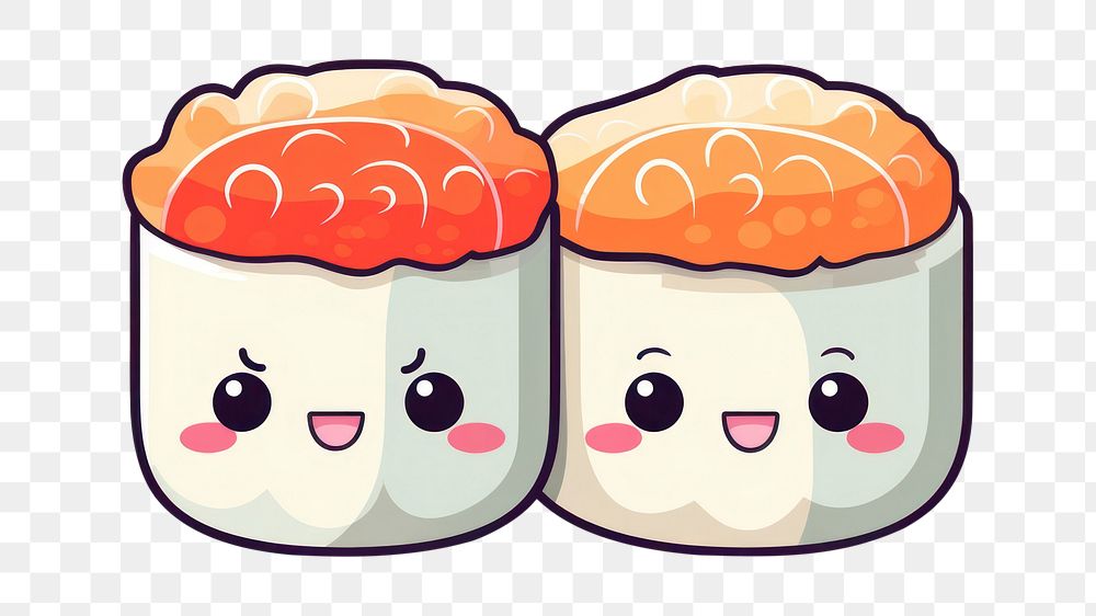 PNG Sushi food cute anthropomorphic. AI generated Image by rawpixel.